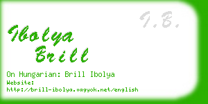ibolya brill business card